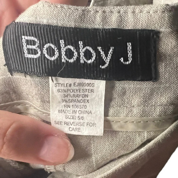 Y2K Tan Short Capri Pants Pinstripe 5/6 Long shorts - Picture 3 of 3